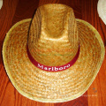 Custom Design Chapéu de Cowboy de palha com banda de chapéu de impressão de logotipo